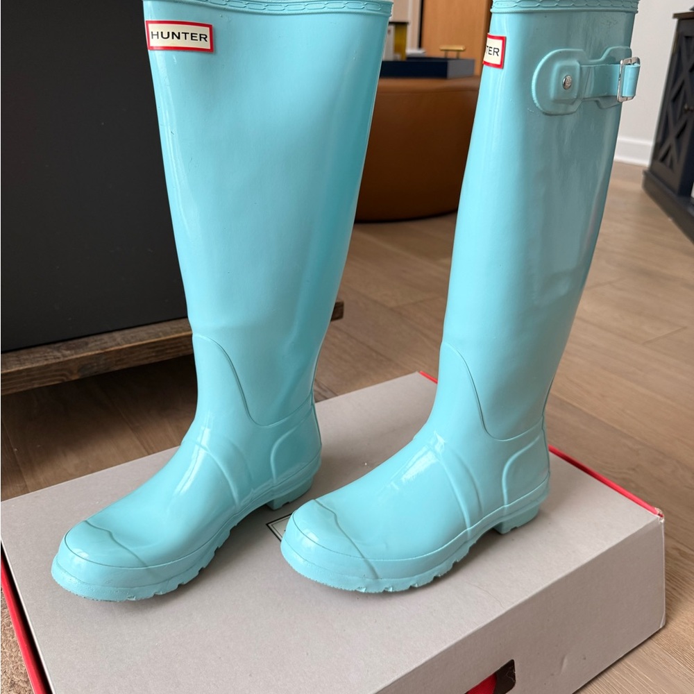 Hunter Pale Mint Tall Boots - Picture 4 of 5